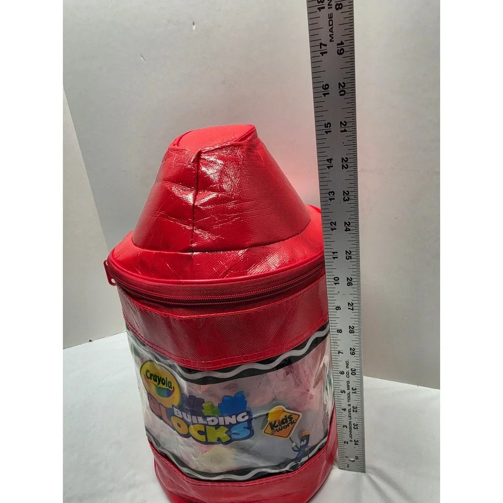 Crayola Building Blocks Red Crayon Storage Bag Kids at Work Large Blocks Set